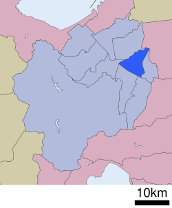 Location of Shiroishi ward Sapporo city Hokkaido Japan